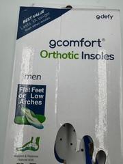 G-Defy Gcomfort Orthotic Insoles Men’s Flat Feet Low Arch Heel Comfort Support