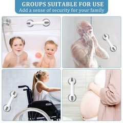 12 Inch Shower Grab Bars for Bathroom with Strong Suction Cup Safety Rail
