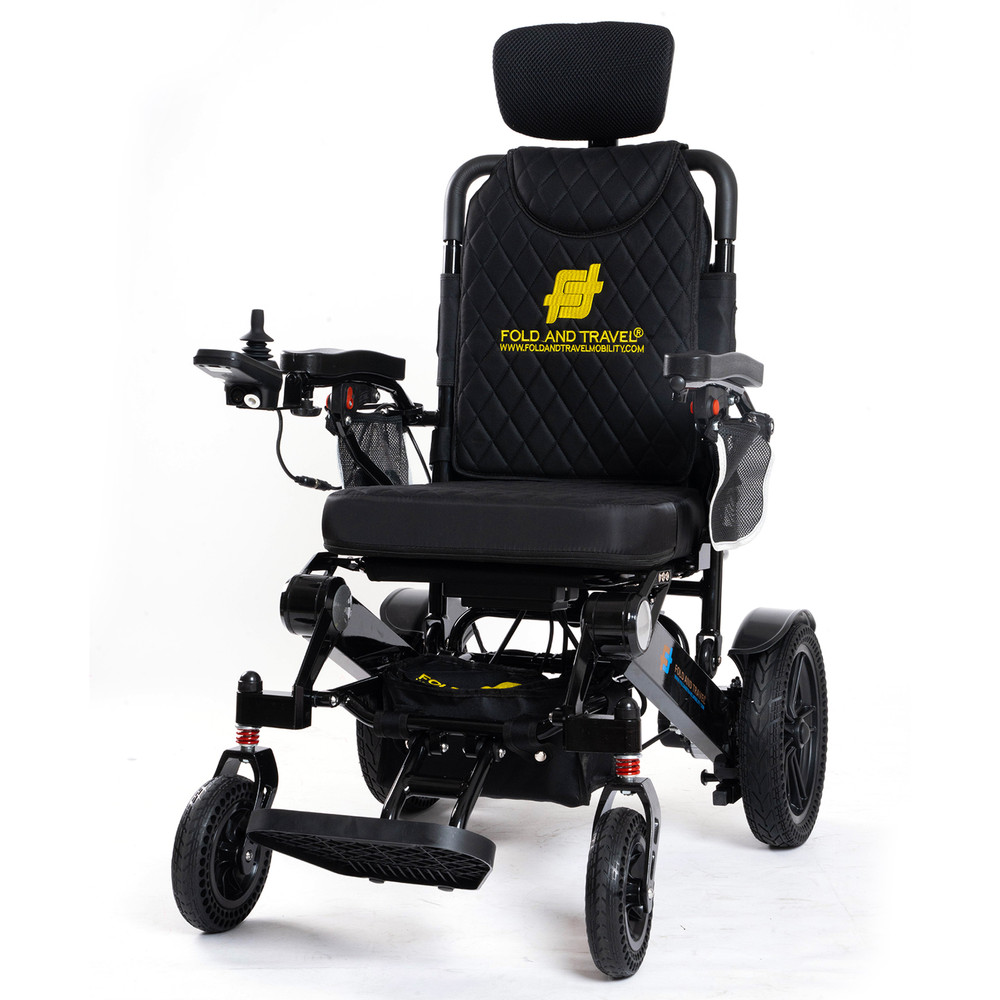 Fold And Travel Auto Recline Lightweight Foldable Electric Power Wheelchair
