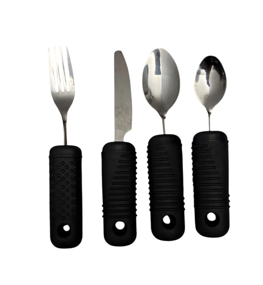 Weighted Utensils Heavy Duty, Stainless Steel Fork, Knife, Spoons, Set Of 4