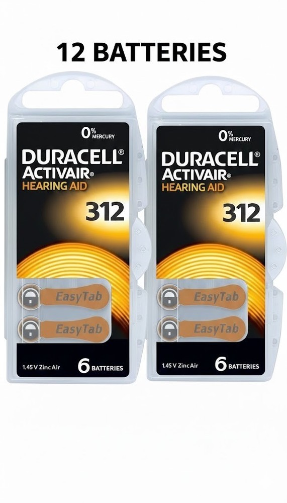 New Fresh Duracell Hearing Aid Batteries Size 312 Exp-2029