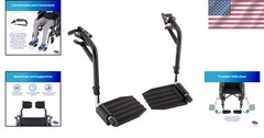 Adjustable Swing-Away Wheelchair Footrest with Flip-Up Composite Footplate