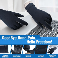 2Pairs Copper Infused Arthritis Compression Gloves Full Finger Joint Pain Relief