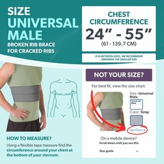 Rib Compression Brace for Men & Women – Chest Support Wrap for Fractured Ribs, C