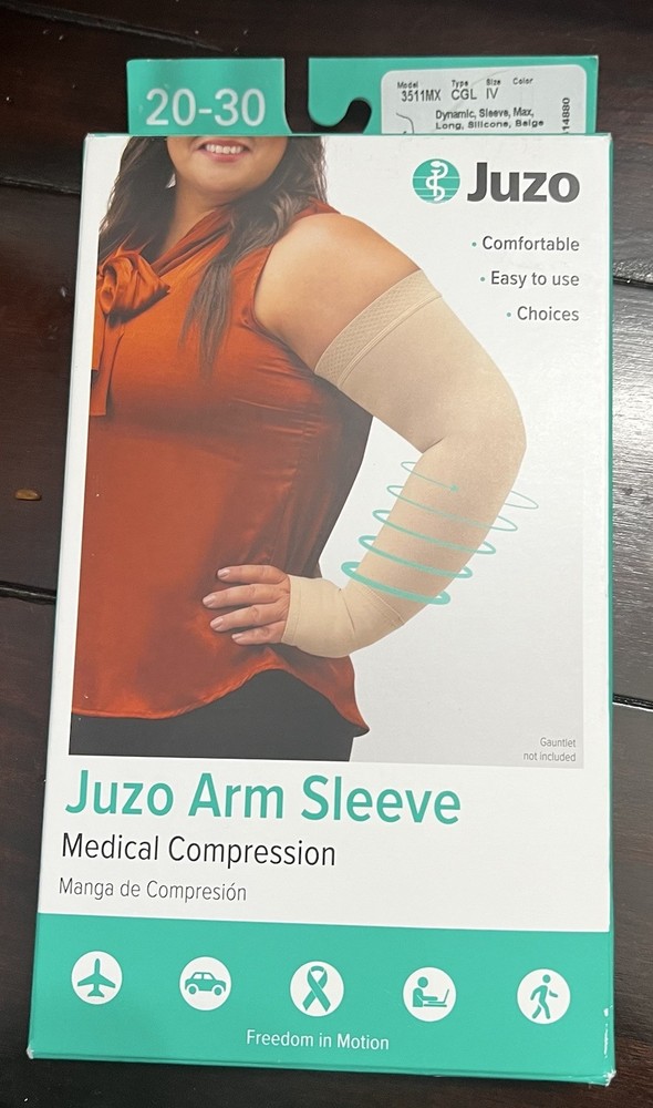 Juzo Compression Max ArmSleeve 20-30mmHg Sz I Reg Soft Silicone Beige