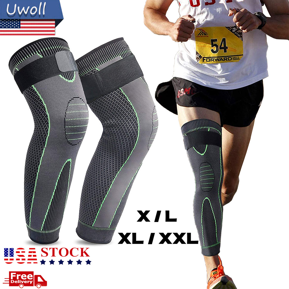 Full Long Knee Brace Leg Compression Sleeve Meniscus Tear Arthritis Joint Pain