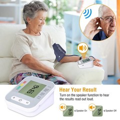 Digital Upper Arm Blood Pressure Monitor with Voice Function, LCD Display & Hear