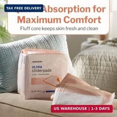 McKesson Underpads Disposable Bed Pads 30″ x 36″ [100 Count], Heavy Absorbency,
