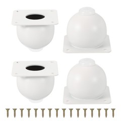 4 Pack Round Metal Furniture Legs for Dresser Sofa and Cabinet(2.36″ White)