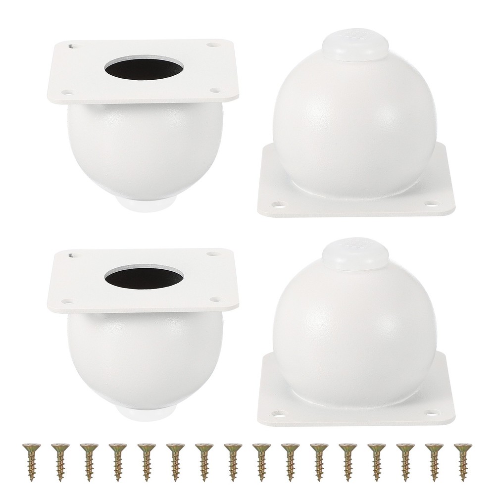 4 Pack Round Metal Furniture Legs for Dresser Sofa and Cabinet(2.36″ White)