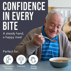 Adaptive Weighted Utensils Set – 4-Piece Silverware for Parkinson’s Patients