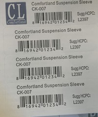 Comfortland Knee Brace Suspension Sleeve CK-007. Holds Brace In Place L2397. NEW