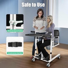 Hydraulic Patient Lift Transfer Chair for Home, 330.7 Lbs Transfer Nursing Chair