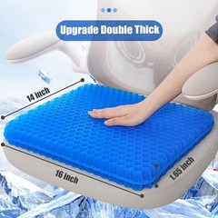 Double Thick Gel Seat Cushion for Breathable Pressure Relief – 16x14x1.65 Inch