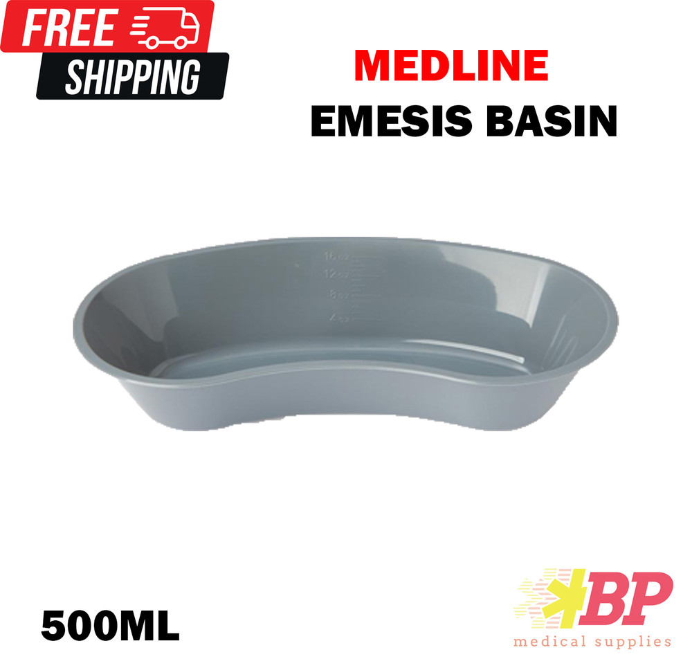 Medline DYND80327 Plastic Emesis Basins – 500 mL Graphite