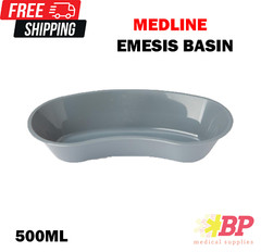 Medline DYND80327 Plastic Emesis Basins – 500 mL Graphite