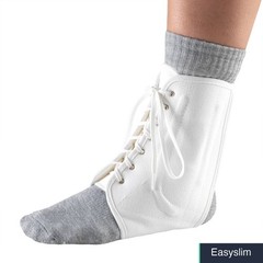 Ankle Brace Lace-Up Canvas Semi-Rigid 2X-Large White Spiral Stays