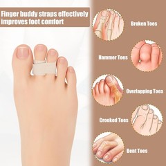 JFHNMLW 10 Pcs Buddy Tape Finger Straps, Hook and Loop Splint for Finger Budd…