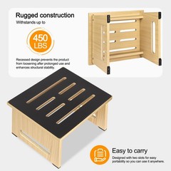 Step Stool 450 LBS Capacity Non-Slip Rubber Surface for Adults Seniors – Indoor