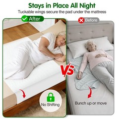 Bed Pads Washable Waterproof for Incontinence, Tuckable Underpads Stay in Pla…
