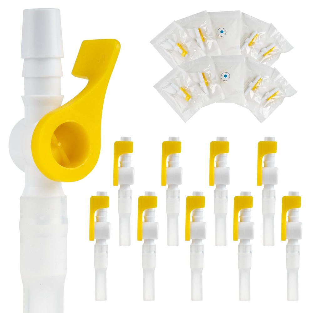 10 Pcs Comfort Flow Catheter Valves – Easy to Use Lever Tap, Smooth Edges, an