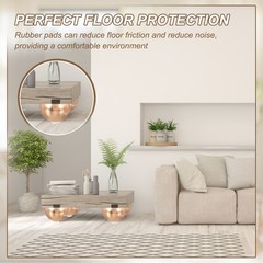 4 Pack Round Metal Furniture Legs for Dresser and Sofa(2.36″ Rose Gold)]