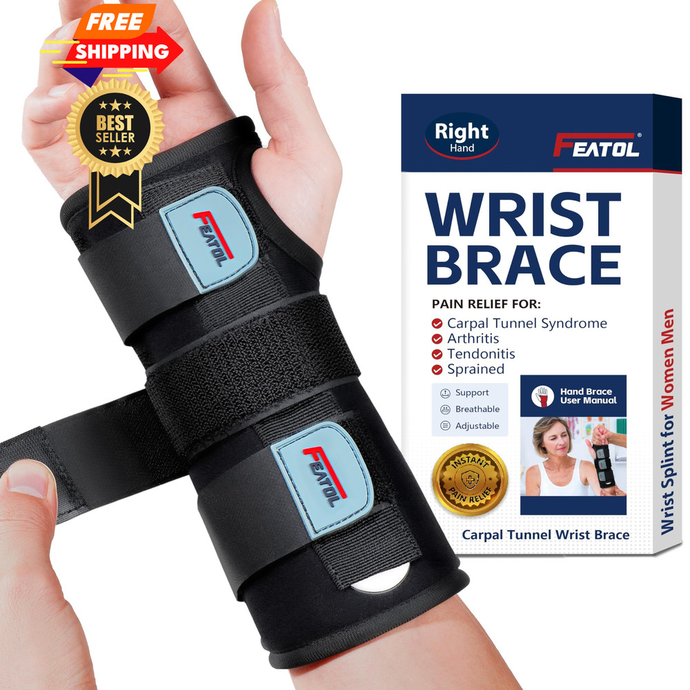FEATOL Wrist Brace Hand Brace, Carpal Tunnel Medium/Large (Pack of 1)