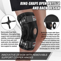 Adjustable Hinged Knee Brace Support for Pain Relief, Arthritis, Meniscus Tear,