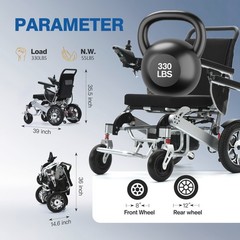 Quelith Foldable Electric Wheelchair Intelligent Power Wheelchairs Free Shipping