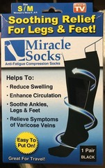 Black Miracle Socks Anti Fatigue Compression Socks Unisex size S/M New
