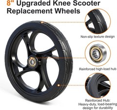 BlessReach 2PCS 8 Inch Walker Wheel, 5/16″ (8 mm) Bearing Solid Replacement W…