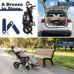 All-terrain Adjustment Backrest Wheelchairs Foldable Wheelchair For Senior 130kg