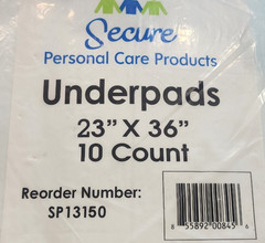 Secure – Personal Care Products – SP13150 – 23″ x 36″ – Underpads – 10 Count