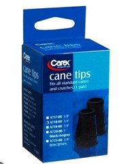 2 Pack Rubber Cane Tips 3/4 Inch Skid-Resistant And Metal-Reinforced TPR Carex