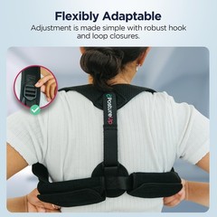PostureUp Posture Corrector Back Support Brace for Women & One Size, Black