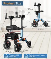 300 Pound-Weight Capacity, Upright 74b – Blue (10″ Front and 8″ Rear Wheel)