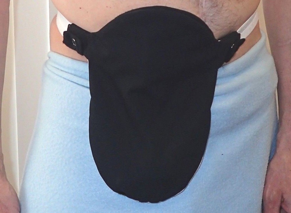 Black Ostomy Colostomy Urostomy Pouch Bag Fastomy Cover For Convatec & Hollister