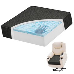 Extra Large Dual-Layer Gel Memory Foam Recliner Cushion, 20x20x5 Inch, Non-Slip,