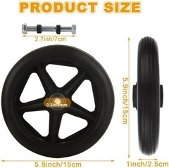 4 PCS 6in. Walker Wheels Replacement Solid Wheelchair Front Rollator Casters New