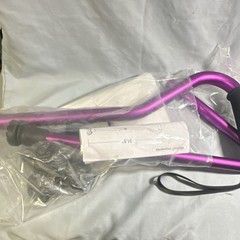 KINGGEAR Offset Handle Cane Adjustable Foldable Purple Ergonomic Wrist Strap