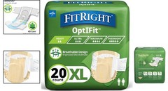 OptiFit Extra Adult Incontinence Briefs with Tabs, Moderate Absorbency, XL, 2…