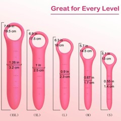 QoQiu 5-Pack Silicone Dilators for Pelvic Floor for Women with Fine Scales, P…