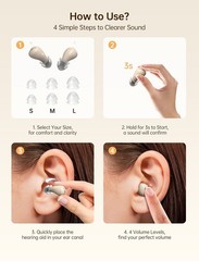 OTC Hearing Aids for Seniors, Nearly Invisible Rechargeable Hearing Aids, 100 HR