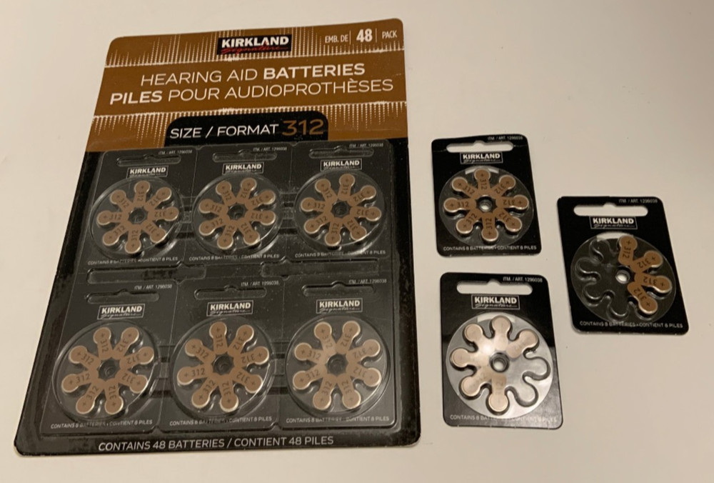 Kirkland Signature 48 Pack Hearing Aid Batteries size #312 NEW Exp 9/2027