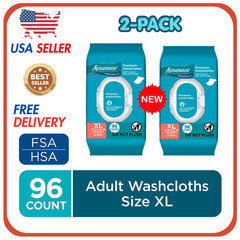 Assurance Premium Disposable Washcloth 96 pack of 2 Wipes XL Count | Extra Large