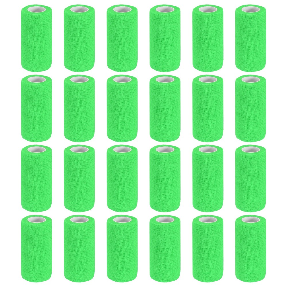 Self Adhesive Bandage Wrap 177″ x 4″, 24 Pcs Wrap Tape, Bright Green