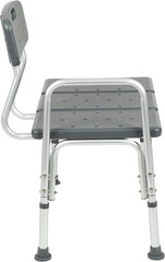 HERCULES Series 300 Lb. Capacity Adjustable Gray Bath & Shower Transfer Bench wi