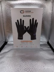 Copper Compression CopperVibe Vibration Heat Therapy Gloves Black (1 Pair)