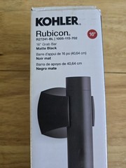 KOHLER R27241-BL Rubicon 16 inch Grab Bar in Matte Black 1005-115-702 New