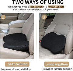 Car Seat Cushion – Memory Foam Car Seat Pad – Sciatica & Lower Back